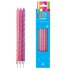 Pearl Pinks & Purple Tall Spiral Candles - 12 Pack Pearl Pinks & Purple Tall Spiral Candles - 12 Pack