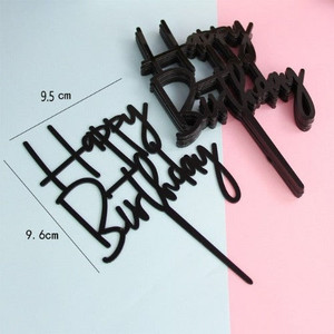 Acrylic Happy Birthday Topper - Black Acrylic Happy Birthday Topper - Black