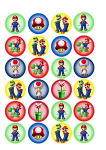 Super Mario Edible Cupcake Toppers x12 Super Mario Edible Cupcake Toppers x12