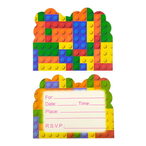 Lego Theme Party Invitations - Pack of 10 Lego Theme Party Invitations - Pack of 10