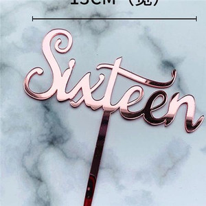 Sixteen Acrylic Cake Topper - Rose pink. Sixteen Acrylic Cake Topper - Rose pink.
