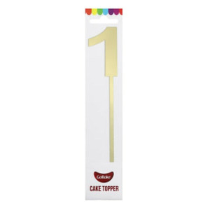 Number 1 Mirror Gold Cake Topper With Stick Number 1 Mirror Gold Cake Topper With Stick