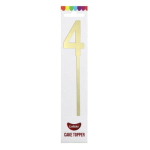 Number 4 Mirror Gold Cake Topper Number 4 Mirror Gold Cake Topper