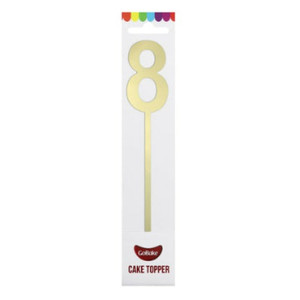 Number 8 Mirror Gold Cake Topper Number 8 Mirror Gold Cake Topper
