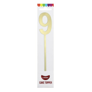 Number 9 Mirror Gold Cake Topper Number 9 Mirror Gold Cake Topper