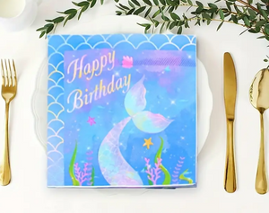 Mermaid Theme Party Napkins x20 Mermaid Theme Party Napkins x20