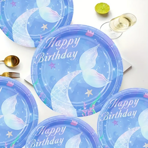 Mermaid Theme Party Plates x10 Mermaid Theme Party Plates x10