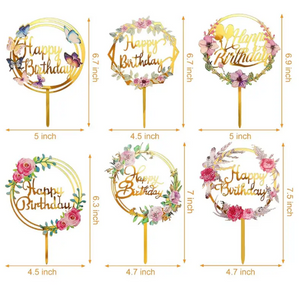 Pretty Floral Acrylic Cake Topper Pretty Floral Acrylic Cake Topper