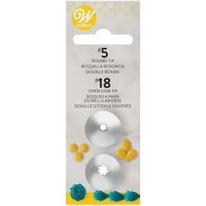 Wilton Piping Tip Set #5 Round and #18 Star Wilton Piping Tip Set #5 Round and #18 Star