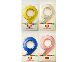 Large Number 9 Candle - Metallic Finish Large Number 9 Candle - Metallic Finish