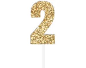 Number 2 Gold Cake Topper - Quality Card Number 2 Gold Cake Topper - Quality Card