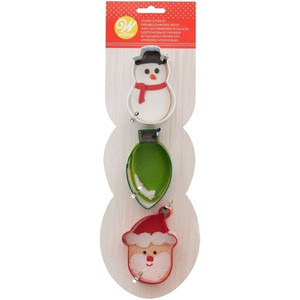 Wilton Snowman, Bulb & Santa - Cookie Cutter Set Wilton Snowman, Bulb & Santa - Cookie Cutter Set
