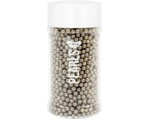Silver Sugar Pearls 4mm. 80gm Jar Silver Sugar Pearls 4mm. 80gm Jar