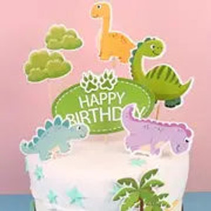 Dinosaur Card Cake Topper Set Dinosaur Card Cake Topper Set