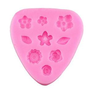 Assorted Flower & Leaves SIlicone Mould - 9 Cavity Assorted Flower & Leaves SIlicone Mould - 9 Cavity