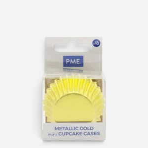 PME Metallic Gold Mini Cupcake Cases 45 pack for mini cupcakes and party baking