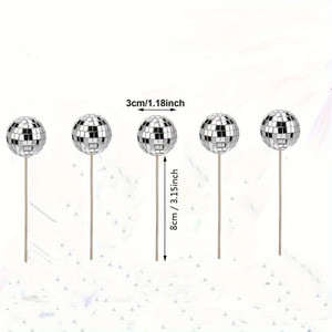 Disco ball cake decorations lightweight mirrored balls