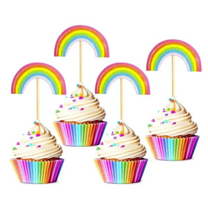 Rainbow Cupcake Toppers - x12 Rainbow Cupcake Toppers - x12