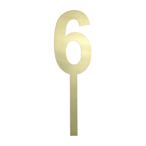 Large Gold Mirror Number 6 Acrylic Cake Topper Large Gold Mirror Number 6 Acrylic Cake Topper