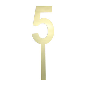 Large Mirror Number 5 Gold Acrylic Cake Topper Large Mirror Number 5 Gold Acrylic Cake Topper