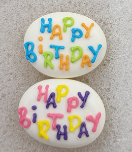 Happy Birthday Royal Icing Mini Plaque. Edible