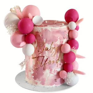 Pink & White Decorative Balls Cake Decorations Pink & White Decorative Balls Cake Decorations