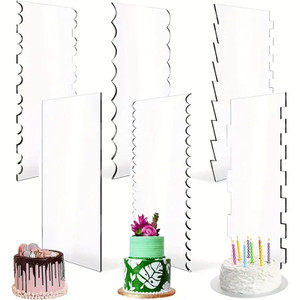 Acrylic Buttercream Scraper Combs - 6 Piece Set Acrylic Buttercream Scraper Combs - 6 Piece Set