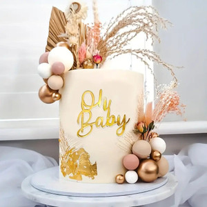 Oh Baby Gold Acrylic Cake Decoration. Stunning Oh Baby Gold Acrylic Cake Decoration. Stunning