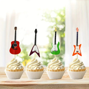 Guitar Cupcake Toppers. Quality Card Stock x12 Guitar Cupcake Toppers. Quality Card Stock x12