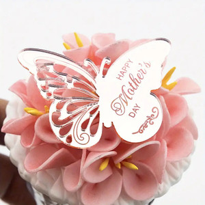 Acrylic Mothers Day Cupcake Charm Butterfly Acrylic Mothers Day Cupcake Charm Butterfly