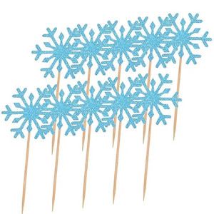 Snowflake Cupcake Toppers x10 - Choose Colour Snowflake Cupcake Toppers x10 - Choose Colour