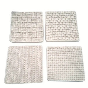 4 Piece Fabric/ Knitting Pattern Silicone Impression Moulds 4 Piece Fabric/ Knitting Pattern Silicone Impression Moulds