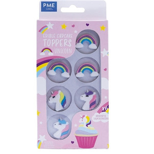 Unicorn Theme Edible Cupcake Toppers - 6 Pack Unicorn Theme Edible Cupcake Toppers - 6 Pack