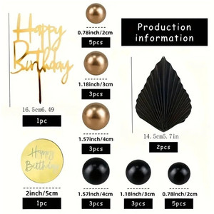 Black & Gold Cake Decoration Set. Stunning Black & Gold Cake Decoration Set. Stunning