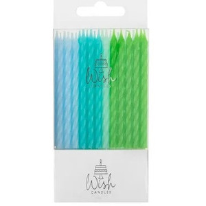 Blue Green Spiral Cake Candles - 24 Pack Blue Green Spiral Cake Candles - 24 Pack