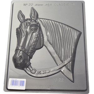 Horse head chocolate mould with detailed equestrian design