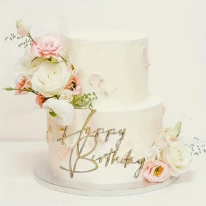 Acrylic Happy Birthday Script Cake Sign. Acrylic Happy Birthday Script Cake Sign.