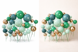 Green & Gold Balls Cake Decorations