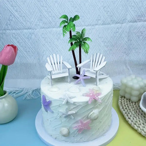Beach Theme Cake Decorating Set. Food Safe Beach Theme Cake Decorating Set. Food Safe
