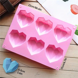 Geometric Heart Chocolate Mould - 6 Cavity Geometric Heart Chocolate Mould - 6 Cavity