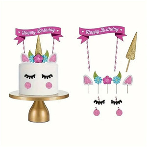 Super Cute Card Unicorn Cake Topper Set. Super Cute Card Unicorn Cake Topper Set.
