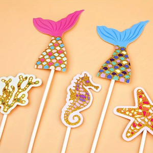 Lovely Mermaid Cake Topper Set - 5 Piece Set Lovely Mermaid Cake Topper Set - 5 Piece Set