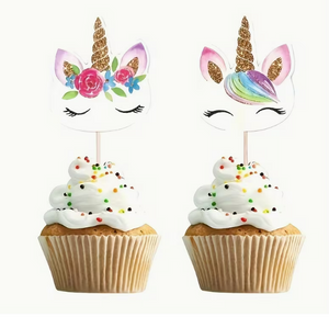Unicorn Cupcake Picks x12