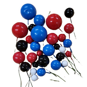 Spiderman colour ball cake decorations red blue black wired mix