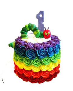 Fun Hungry Caterpillar Buttercream Cake. Fun Hungry Caterpillar Buttercream Cake.