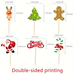 Xmas Cupcake Picks x6 Xmas Cupcake Picks x6