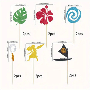 Moana Theme Cupcake Picks x12 Moana Theme Cupcake Picks x12