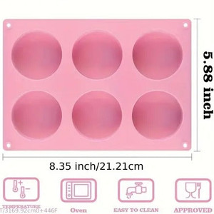 Silicone Cake Puck Mould - 6 Cavity Silicone Cake Puck Mould - 6 Cavity
