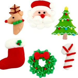 Xmas Theme Mini Edible Decorations - 6 Pack Xmas Theme Mini Edible Decorations - 6 Pack