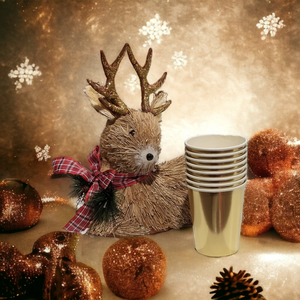 Metallic Gold Disposable Paper Cups - 8 Pack Metallic Gold Disposable Paper Cups - 8 Pack
